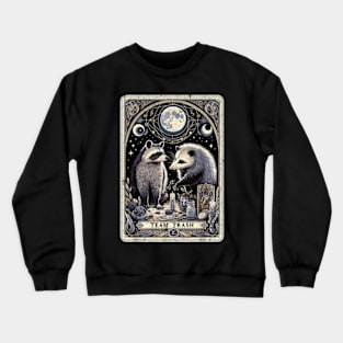 Team Trash Tarot Card Opossum Witchcraft Goth Possum Racoon Crewneck Sweatshirt